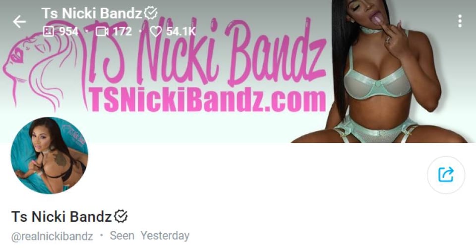 1. Ts Nicki Bandz – Absolute Hottest Trans On OnlyFans