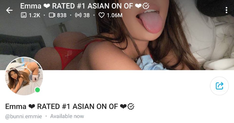 3. Emma – Popular Asian OnlyFans Creator with A Diverse Menu