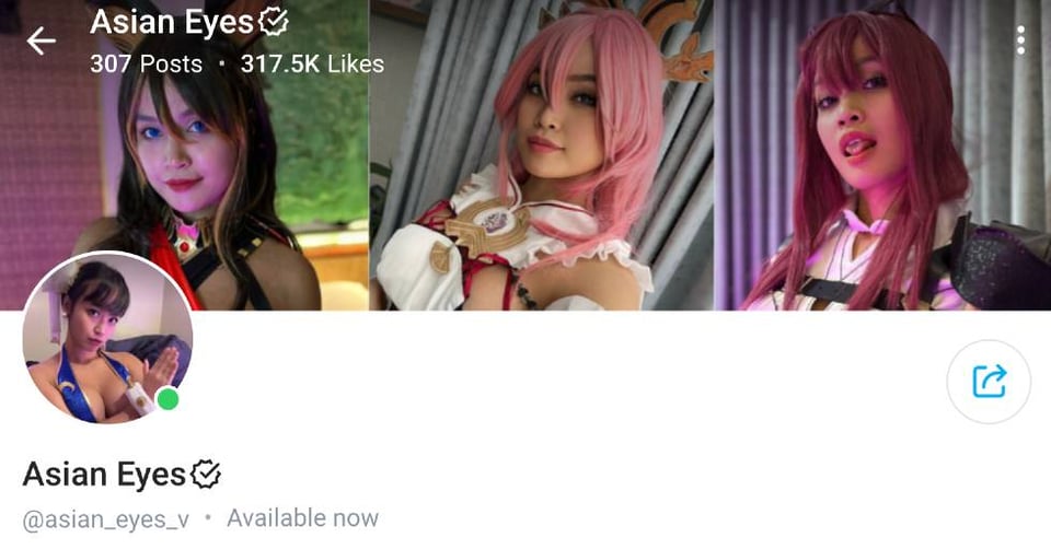 5. Asian Eyes – Indonesian OnlyFans Cosplayer who Dresses Up as your Favorite Character